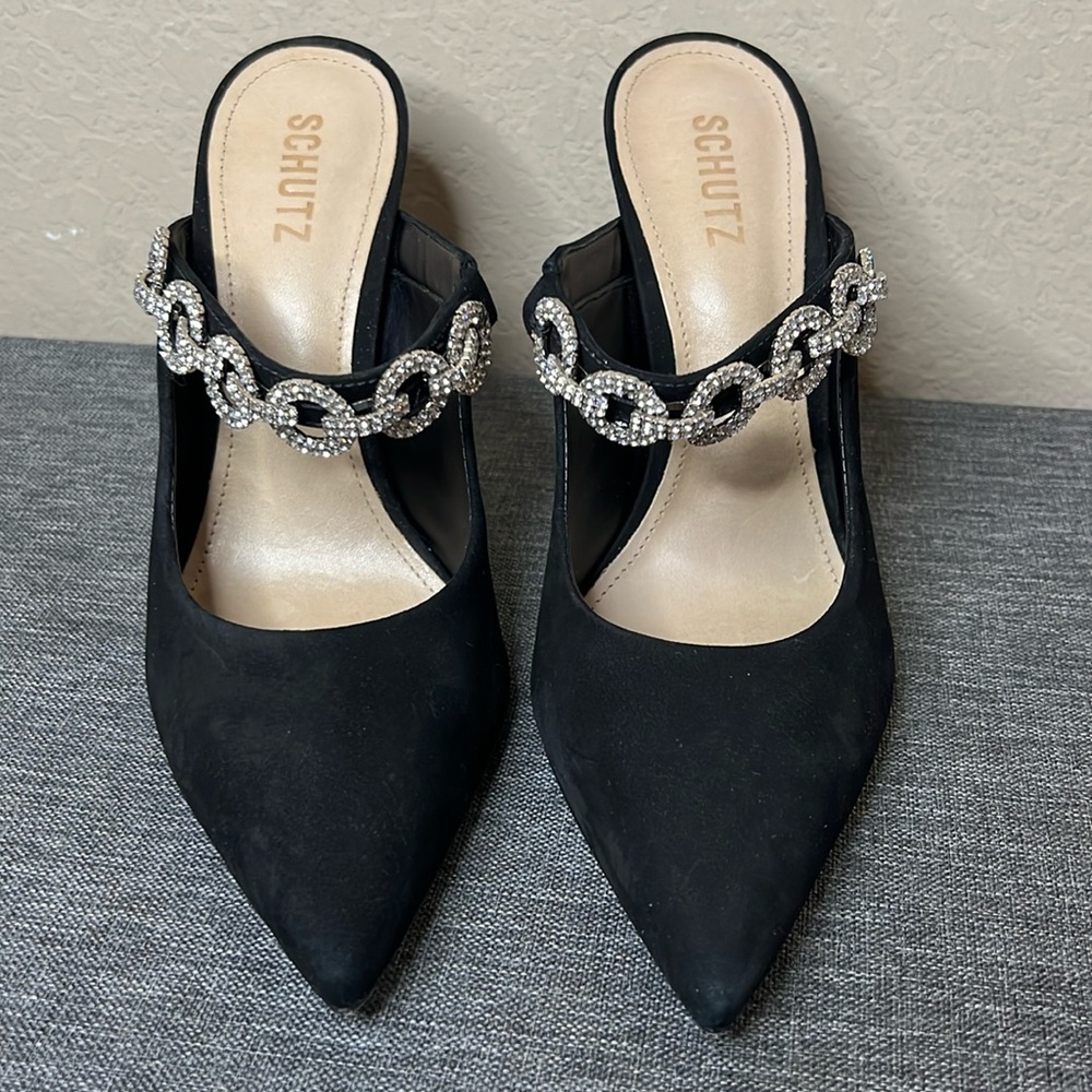 Schutz Black Pointy Heels